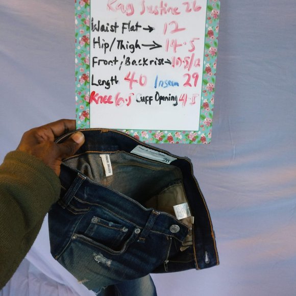 2for99* Rag & Bone Justine Highrise Skinny Jeans in Mateos Dark Blue Wash 26w - Picture 10 of 11